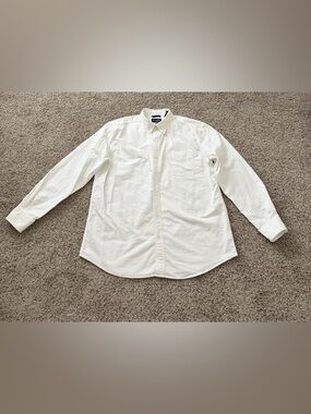 Chaps Men's White Long Sleeve Button-Down Shirt